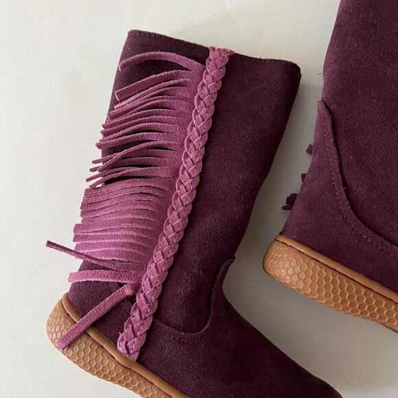 Livie & Luca Purple Suede Fringe Boots - Picture 6 of 14